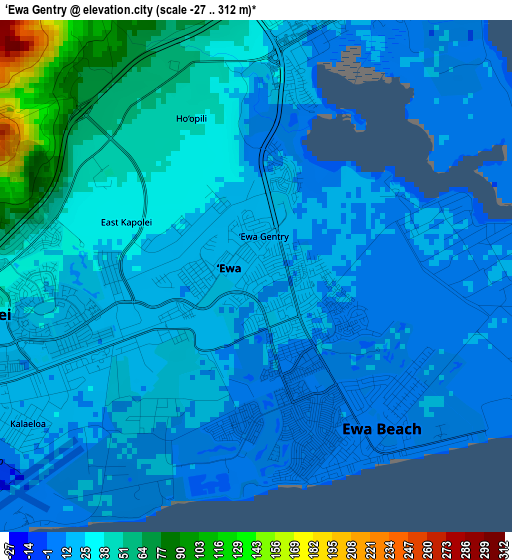 ‘Ewa Gentry elevation map