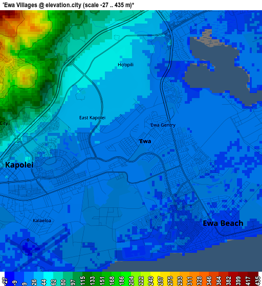 ‘Ewa Villages elevation map