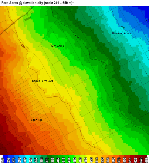 Fern Acres elevation map