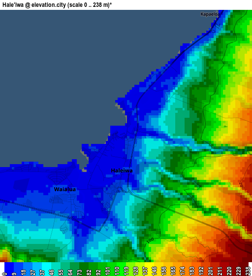 Hale‘iwa elevation map