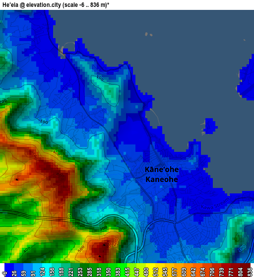 He‘eia elevation map