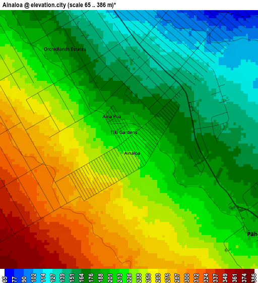 Ainaloa elevation map