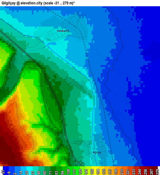 Gilgilçay elevation map