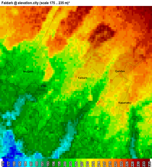 Faldarlı elevation map