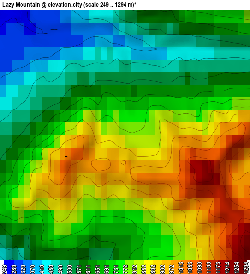 Lazy Mountain elevation map