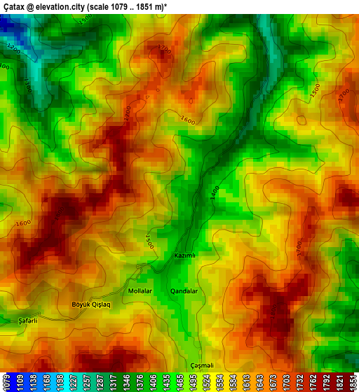 Çatax elevation map