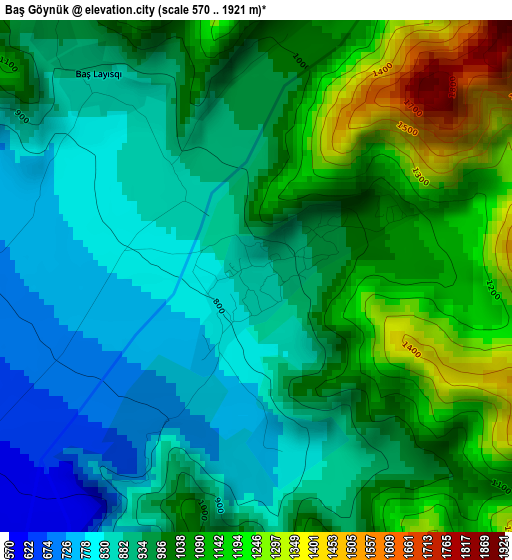 Baş Göynük elevation map