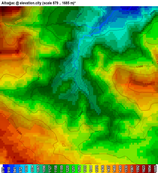 Altıağac elevation map