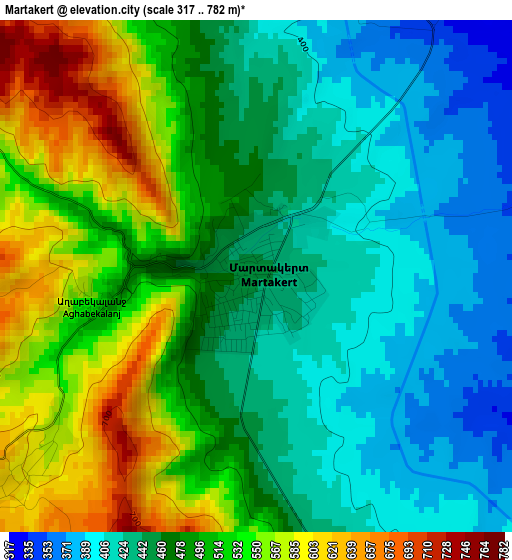 Martakert elevation map