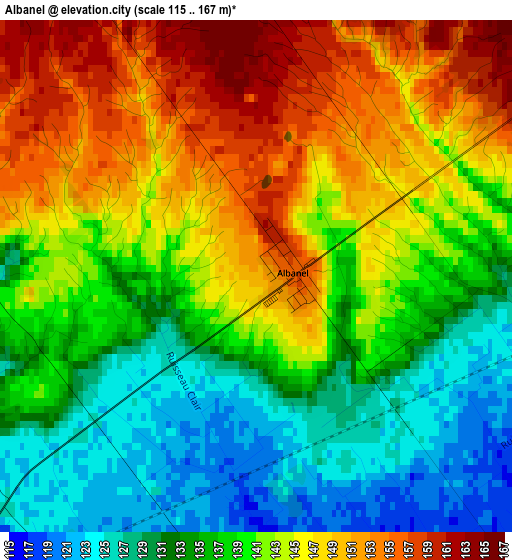 Albanel elevation map