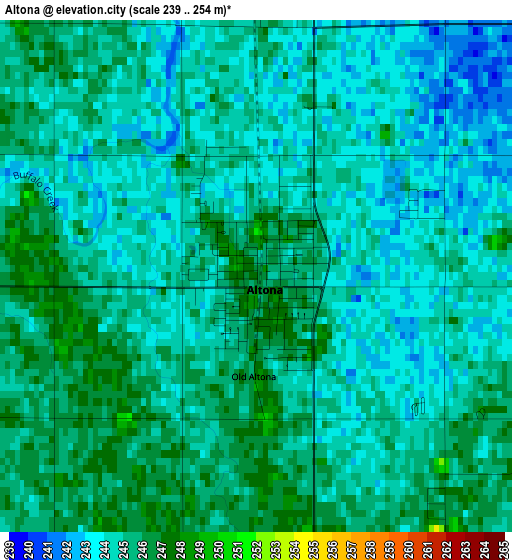 Altona elevation map