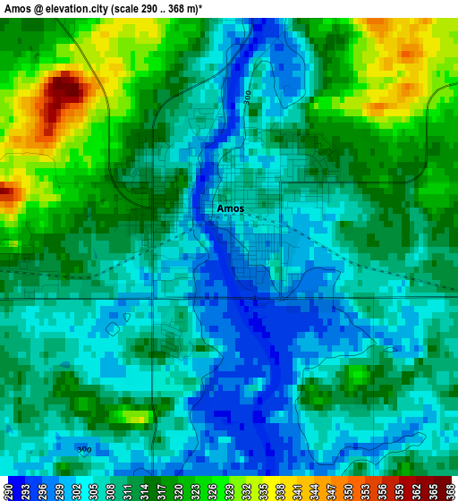 Amos elevation map