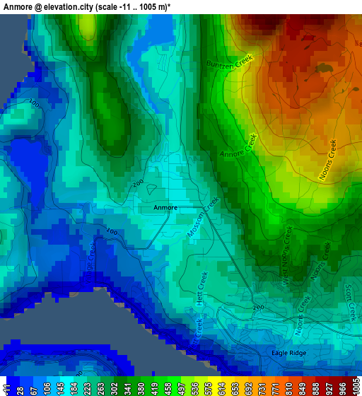 Anmore elevation map