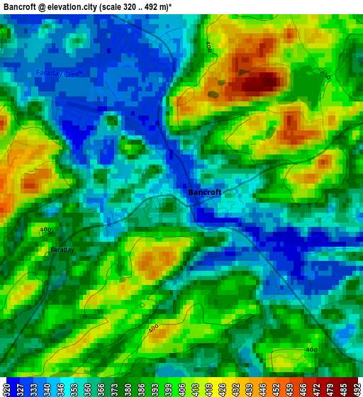 Bancroft elevation map