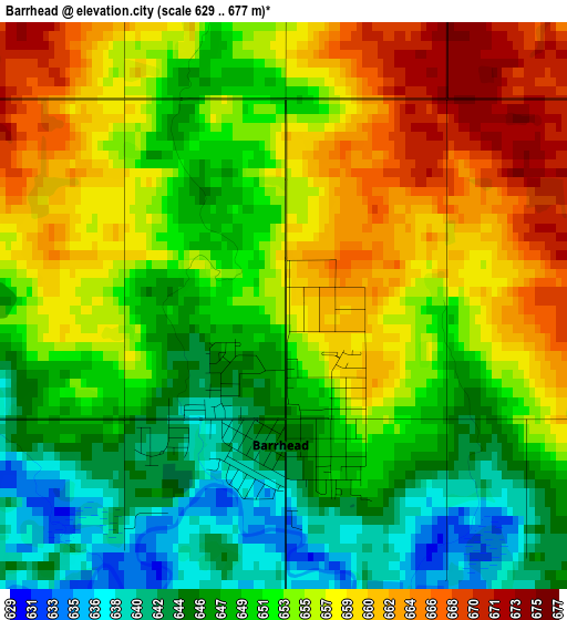 Barrhead elevation map