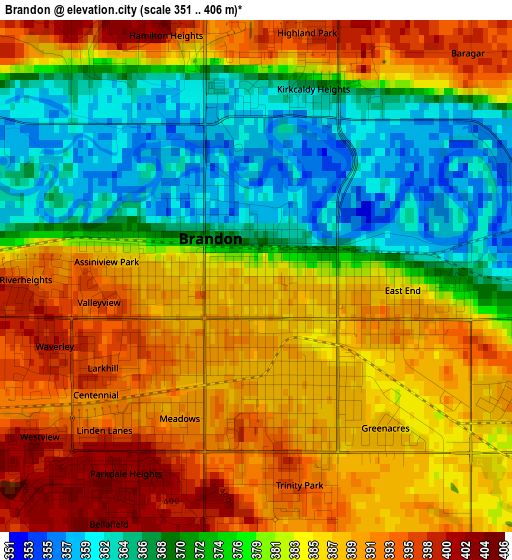 Brandon elevation map