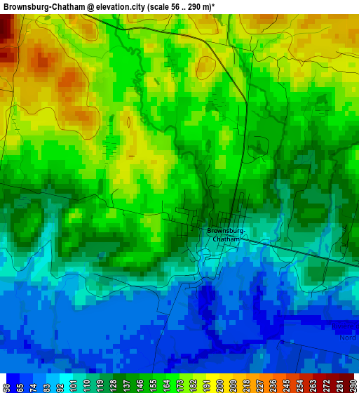 Brownsburg-Chatham elevation map