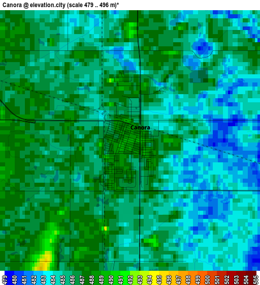 Canora elevation map