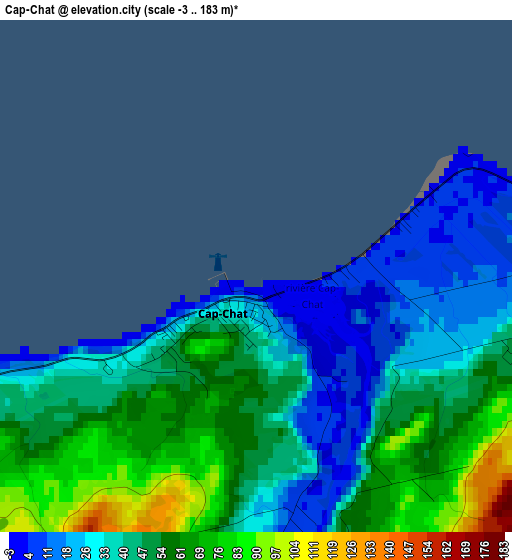 Cap-Chat elevation map