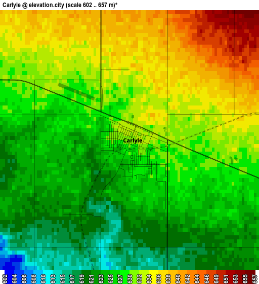 Carlyle elevation map