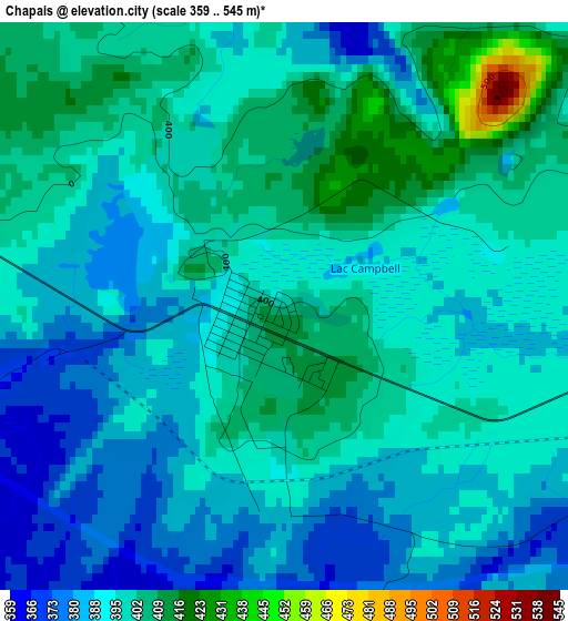 Chapais elevation map