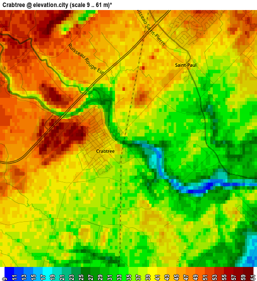 Crabtree elevation map