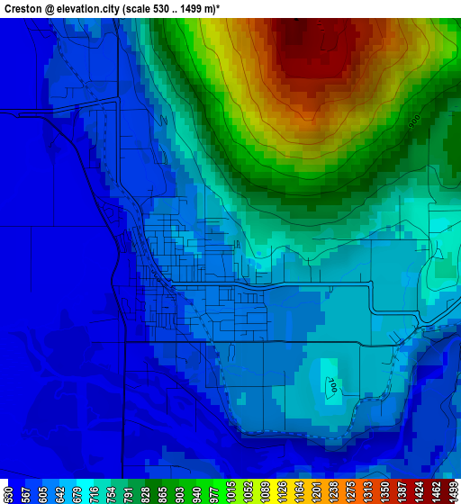 Creston elevation map