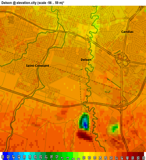 Delson elevation map