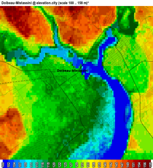 Dolbeau-Mistassini elevation map