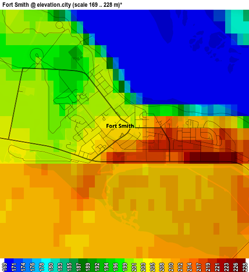 Fort Smith elevation map