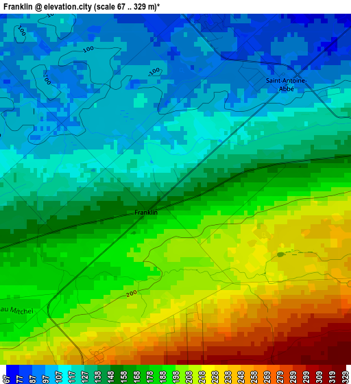 Franklin elevation map