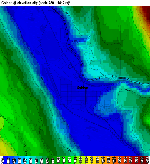 Golden elevation map