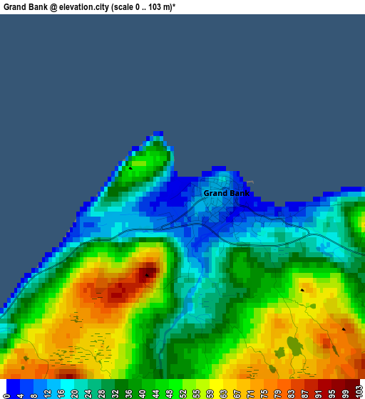 Grand Bank elevation map