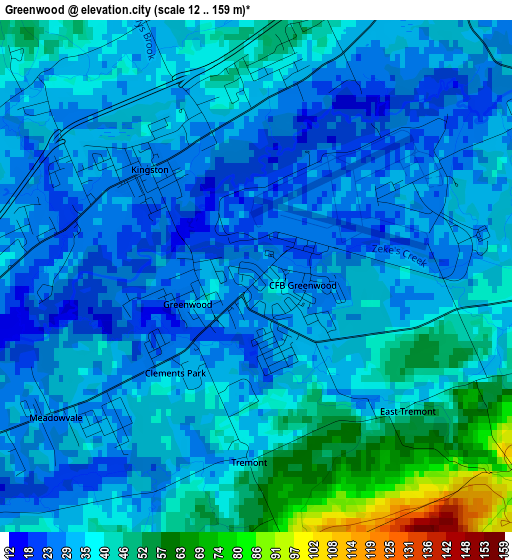 Greenwood elevation map