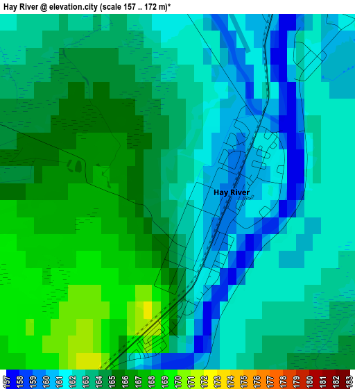 Hay River elevation map