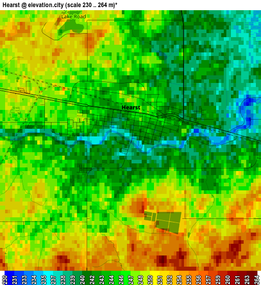 Hearst elevation map