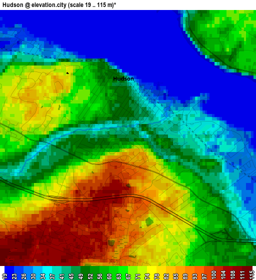 Hudson elevation map