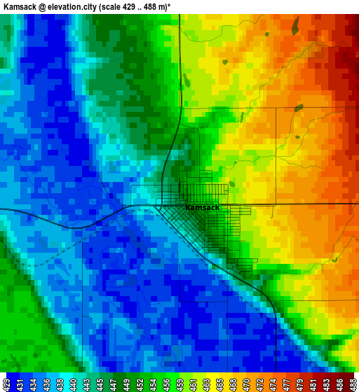 Kamsack elevation map