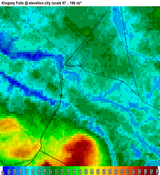 Kingsey Falls elevation map