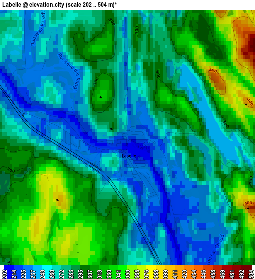 Labelle elevation map