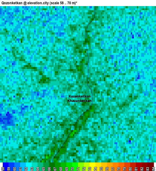 Qozonketkan elevation map