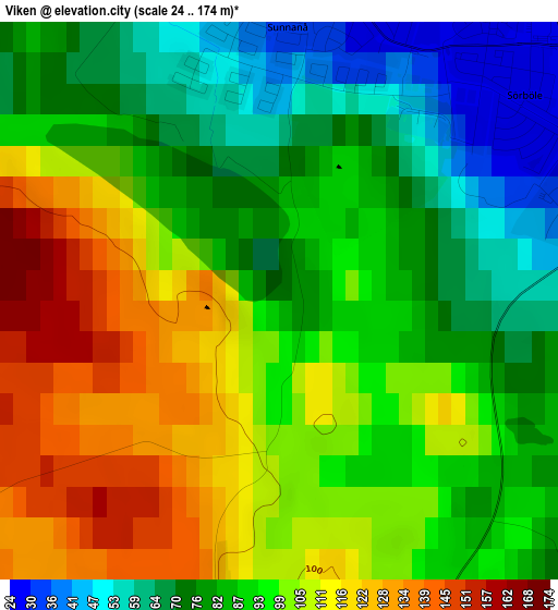 Viken elevation map