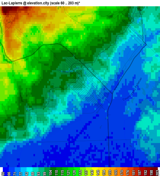 Lac-Lapierre elevation map