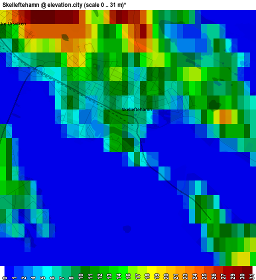 Skelleftehamn elevation map