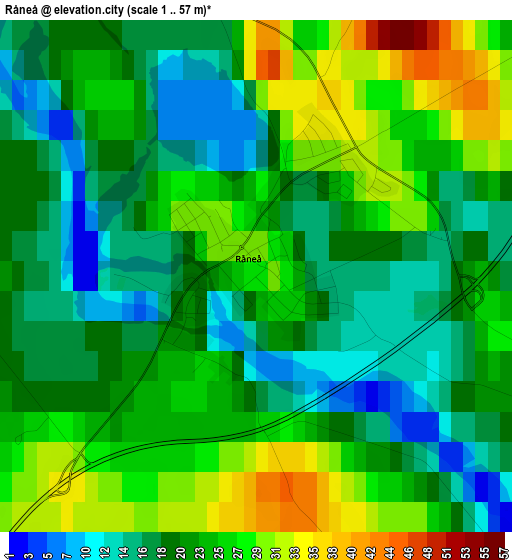 Råneå elevation map