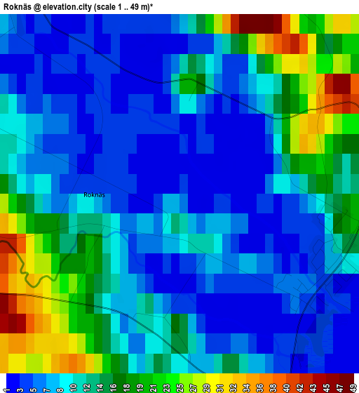 Roknäs elevation map