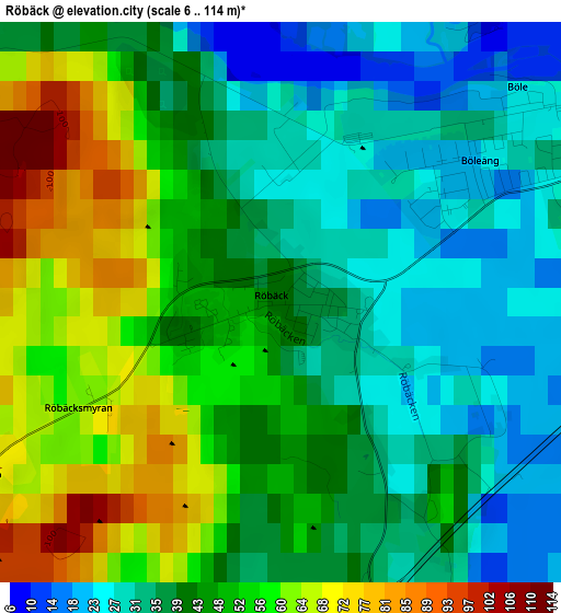 Röbäck elevation map
