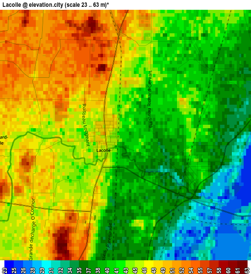 Lacolle elevation map