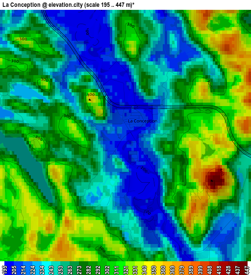 La Conception elevation map