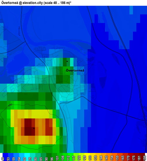Övertorneå elevation map
